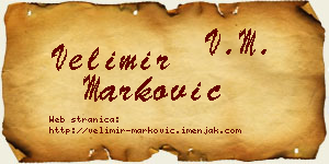 Velimir Marković vizit kartica